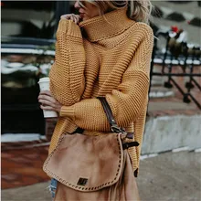 Winter Sweater Women Casual Turtleneck Warm Woman Clothes Retro Loose Long-sleeve Knit Pullover Oversized Sweaters Gray Sweaters Winter Sweater Women Casual Turtleneck Warm Woman Clothes Retro Loose Long-sleeve Knit Pullover Oversized Sweaters Gray Sweaters