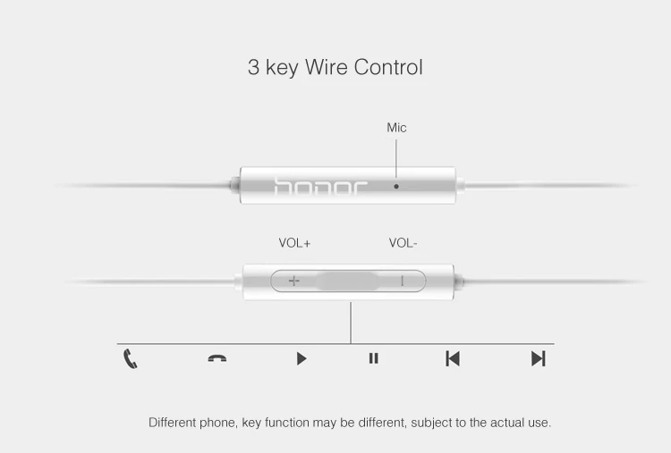 Honor AM115 наушники-вкладыши с дистанционным управлением длина кабеля 1,1 метров для huawei P9 p10 Mate9 Honor 8 смартфон