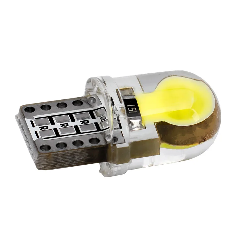 10PCS AutoT10 WY5W W5W LED Bulbs WY5W 168 501 COB Silicone Shell Car Dome Reading Lights Super Bright Wedge Turn Side Lamp 10X