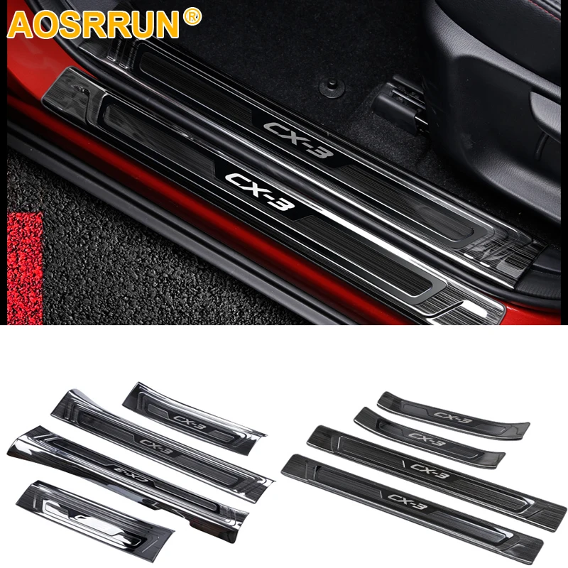 Stainless steel door sill scuff plate Car Accessories For Mazda CX-3 CX3 2016 2017 2018 | Автомобили и мотоциклы