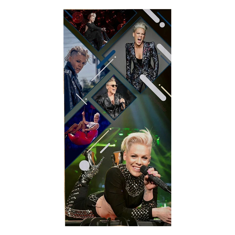 Горячий розовый P!nk коллаж микрофибра банное полотенце Alecia Beth Moore Singer Спортивное