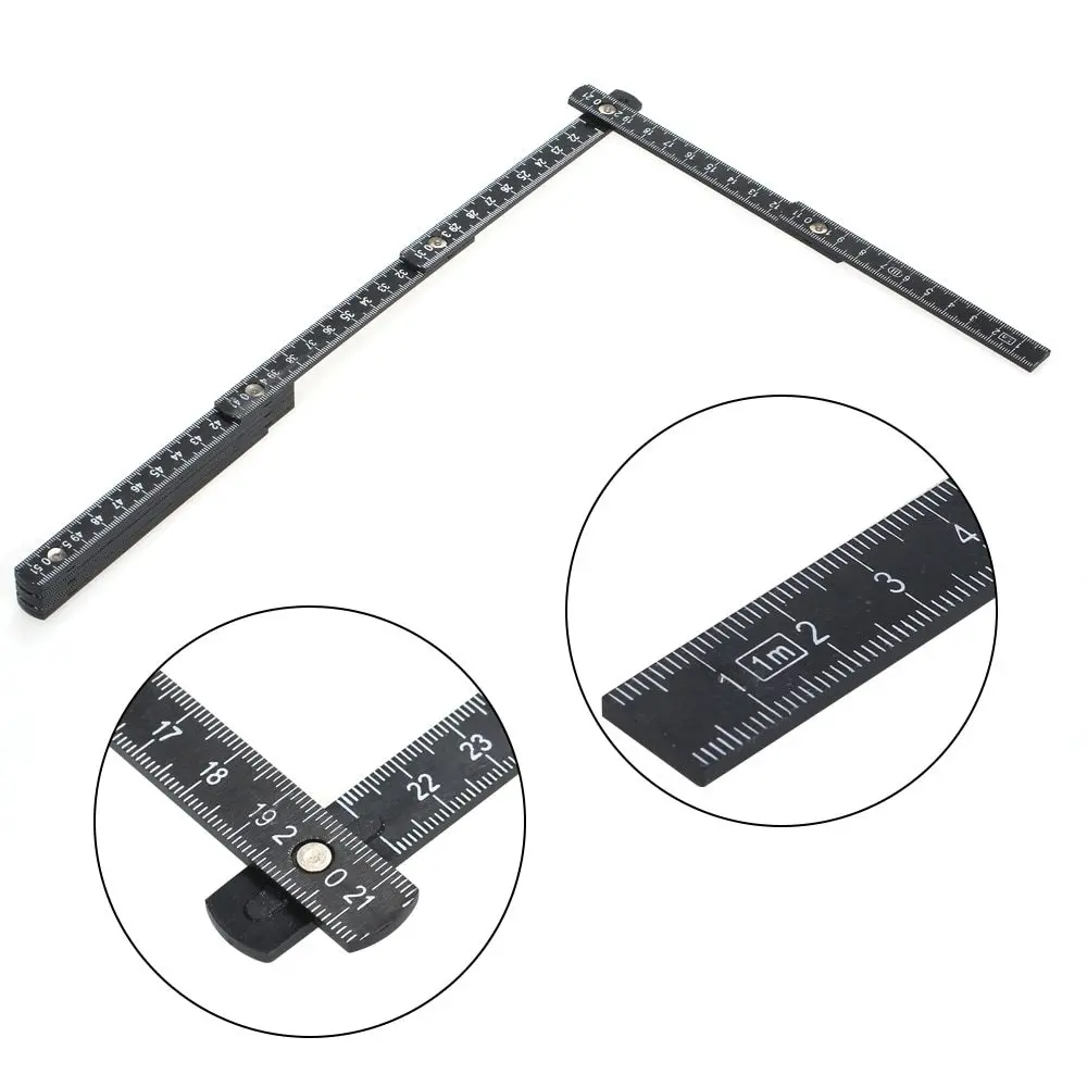 Slide Ten-Parts Folding Ruler Fold Up Rulers Measuring Tool Alternative Tape Measure 1M triangle ruler