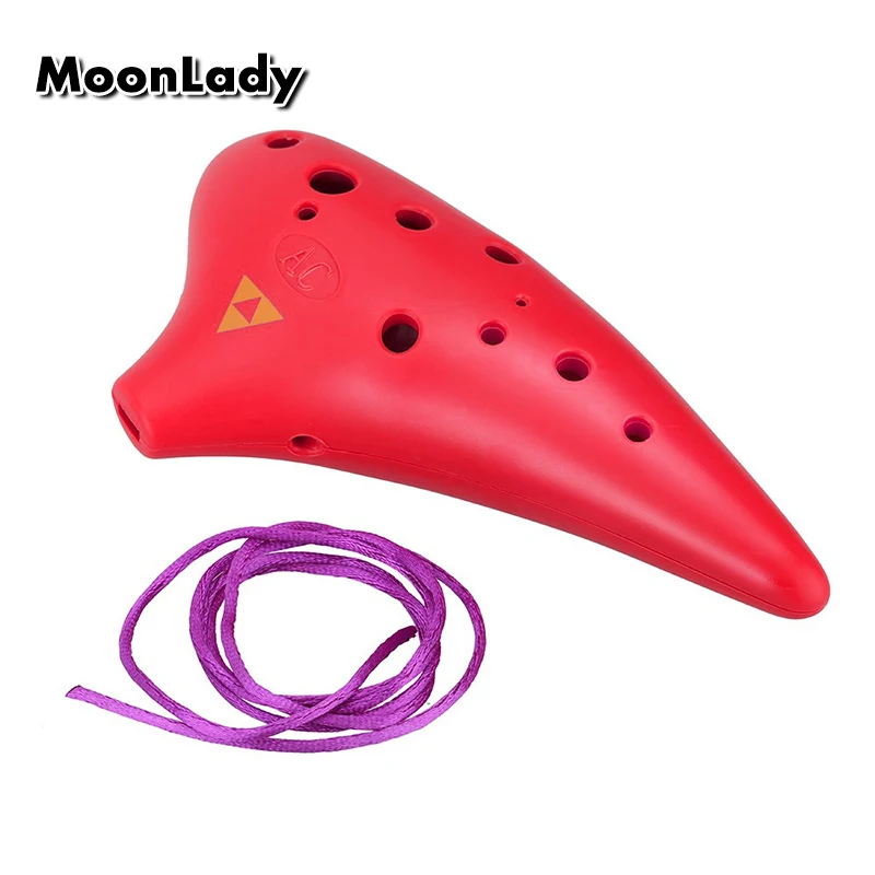 Пластиковый музыкальный инструмент Ocarina Alto C с 12 отверстиями цветной хорошего