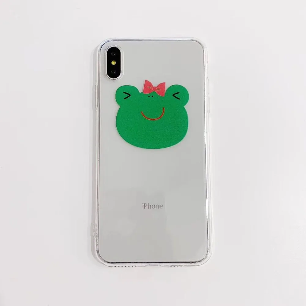 Funny Transparent Frog prince Lovely couple soft shell For iPhone 7 7Plus 6 6S 6Plus 8 8Plus X XR XS Max TPU Anti-fall Phone case09