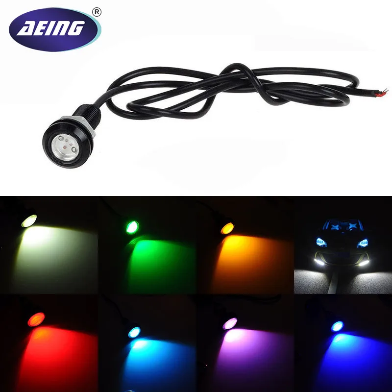 

AEING 1*12V 24V 18mm Car Styling Waterproof Eagle Eye LED Daytime Running Light DRL Backup Reverse license plate Parking Lamp