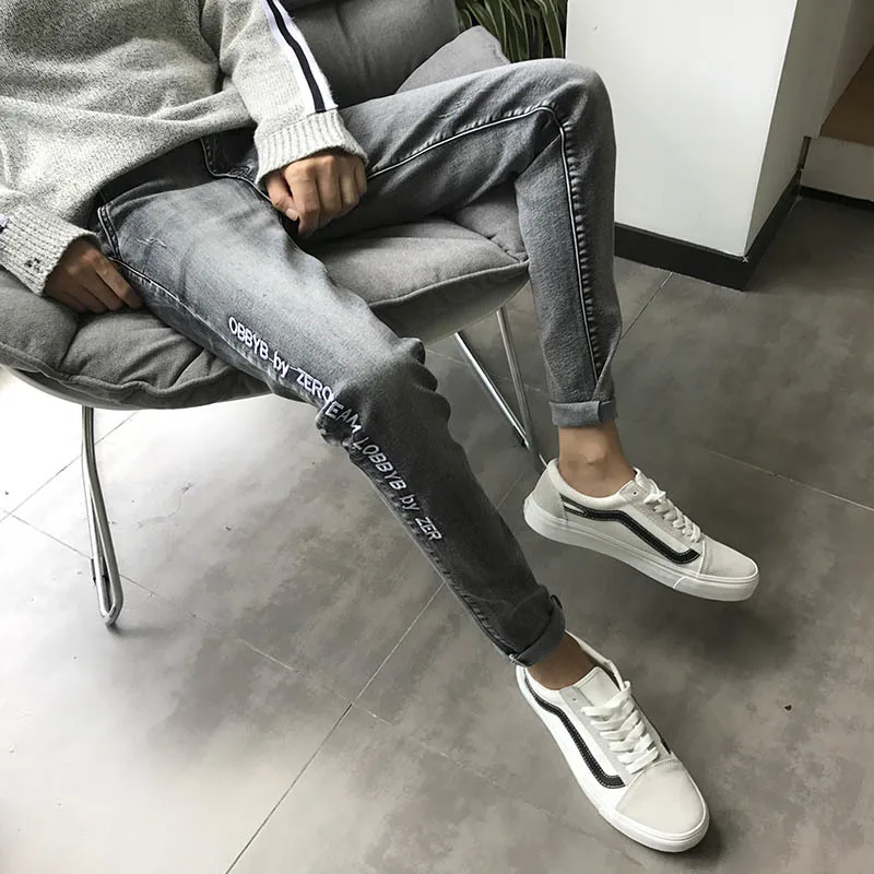 

2Spring New Jeans Men Stretch Slim Fashion Washed Retro Casual Denim Pants Man Streetwear Wild Hip Hop Trousers Male Clothes