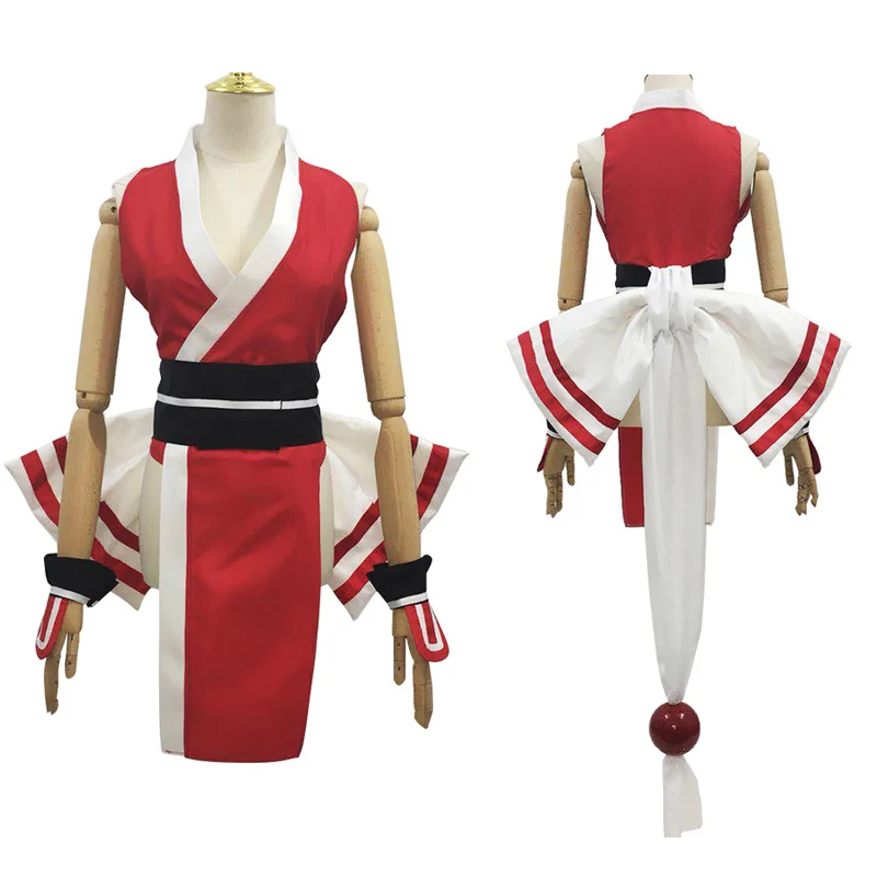 

Free Size The King Of Fighters Red Dress Mai Shiranui Cosplay Costumes Japanese Anime Sexy Costumes Women Red Dresses