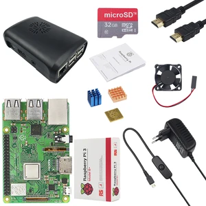 2018 Raspberry Pi 3 Model B + плата Встроенный Broadcom 2,4 г и 5 г WiFi Bluetooth 4,2 + ABS чехол + адаптер питания переменного тока Pi 3B плюс 3B + комплект - изображение