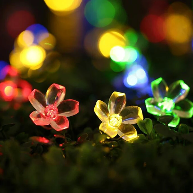 LED Solar Powered Lamp Flower Color Solar Christmas Light String Solar Light Strin Fairy Lights Outdoor Waterproof Wedding Decoration (6)