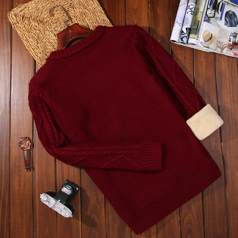 Winter Men Sweater Plus Velvet Keep Warm 2019 New Arrival Slim Thick Male Pullover Sweater Teenage Boys Korean Style M37 Winter Men Sweater Plus Velvet Keep Warm 2019 New Arrival Slim Thick Male Pullover Sweater Teenage Boys Korean Style M37