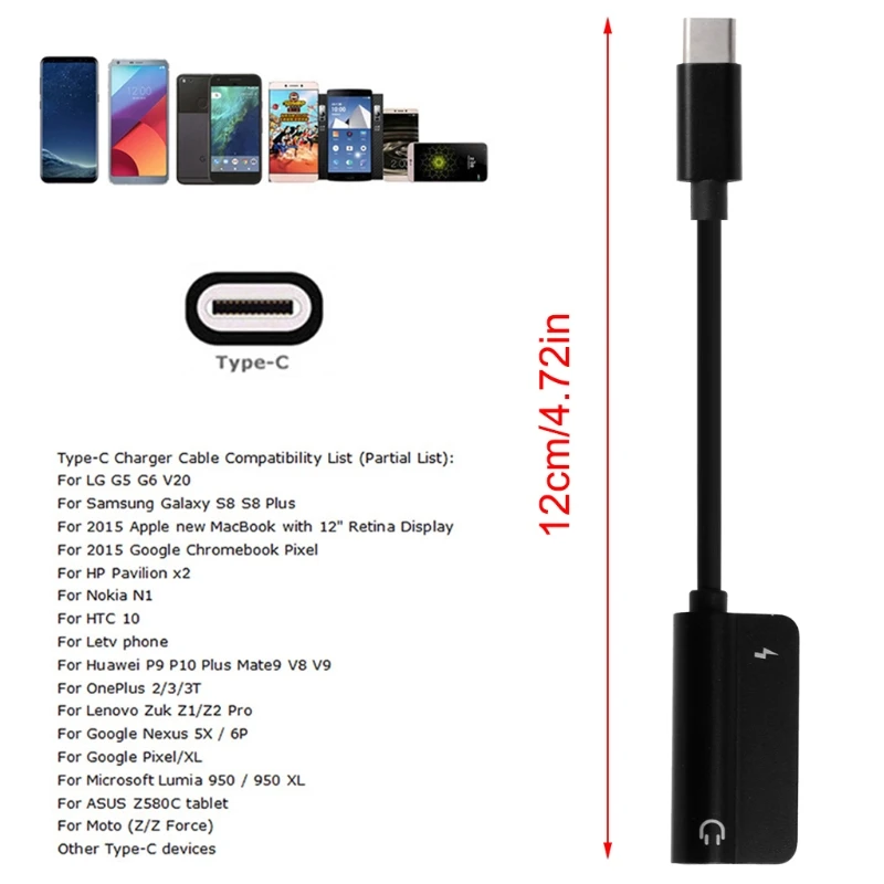 USB 3,1 type C до 3,5 мм кабель для зарядки наушников для Xiaomi 6 8 huawei Mate10 P20