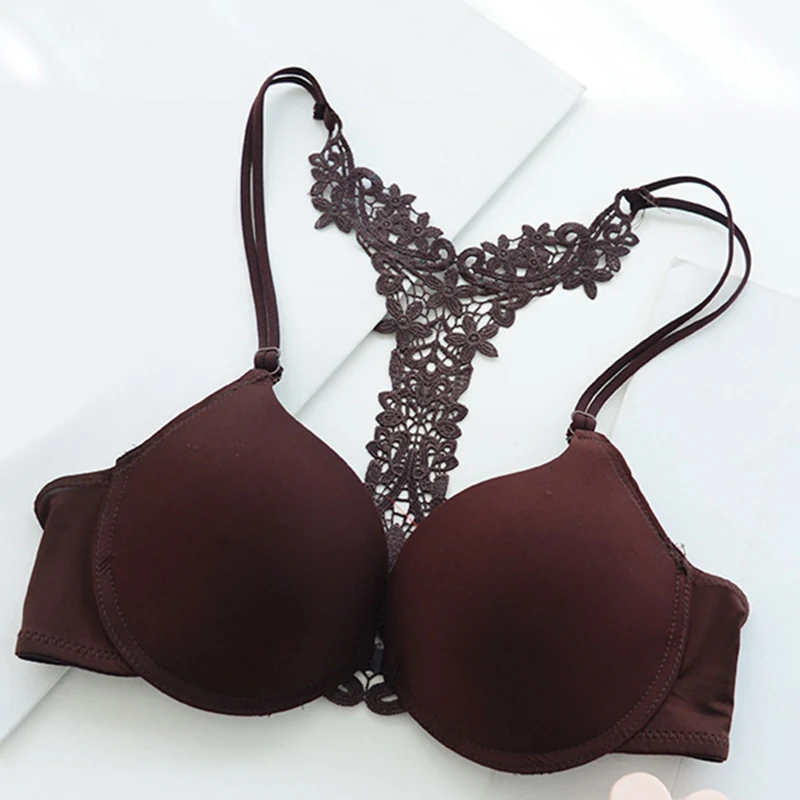 Teenage Girls Training Bras Deep V Lace Bras Y Shaped Back Yong Student