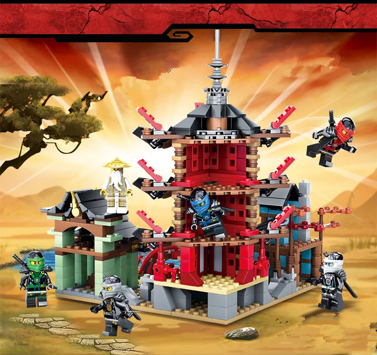 

new 2019 Ninja Temple 810pcs DIY Building Block Sets educational Toys for Children Compatible legoingly ninjagoes