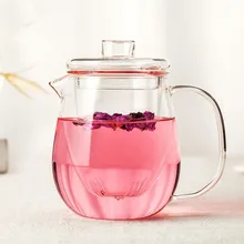 2 компл./упак. 600 мл стеклянный, в простом стиле чайник Nordic Стиль чайник с цветами Кофе горшок жаростойкий чайник с чашками