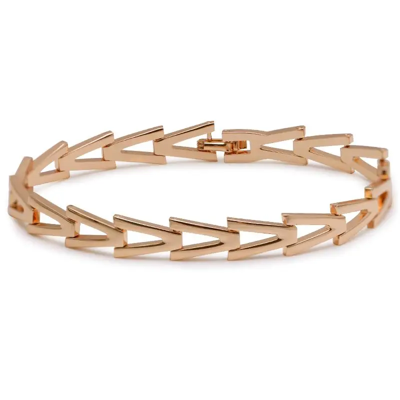 MxGxFam(20 см* 8 мм) часы браслет ювелирные изделия для мужчин 18 К желтого золота Цвет Новая мода Triganle