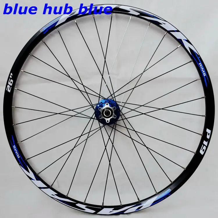 2" 29" 27,5-дюймовые дисковые тормоза на горном велосипеде переднее колесо 6-луночное Центральный замок MTB велосипед переднее колесо 2 Герметичный Подшипник - Цвет: 26 blue hub blue