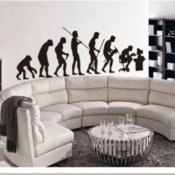 

Wall Decal Human Evolution House Room Vinyl Decal Art DIY Wall Sticker Mural Living Room Parlour Wall Paper adesivo arvore S-42