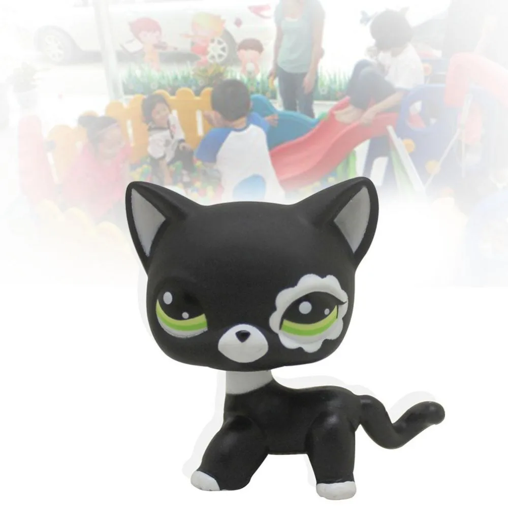 

2017 New Healthy Material Littlest Pet Shop LPS Lovely Rare Black Cat Blue Eye Kitten