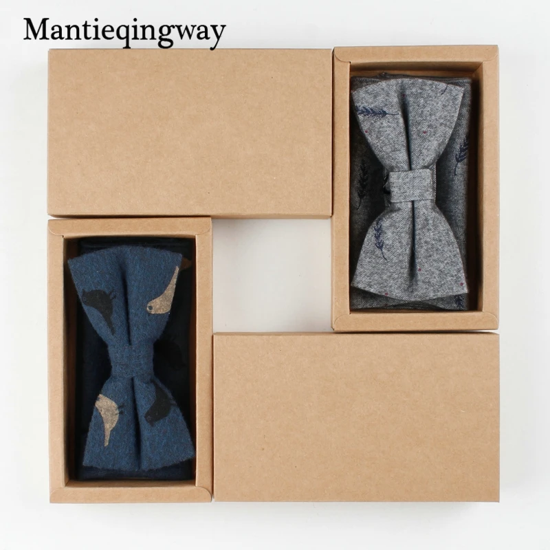 Mantieqingway модные хлопковые Свадебные Hanky + галстук бабочкой набор для мужчин Высокая качественный носовой платок шейный платок s интимные АК