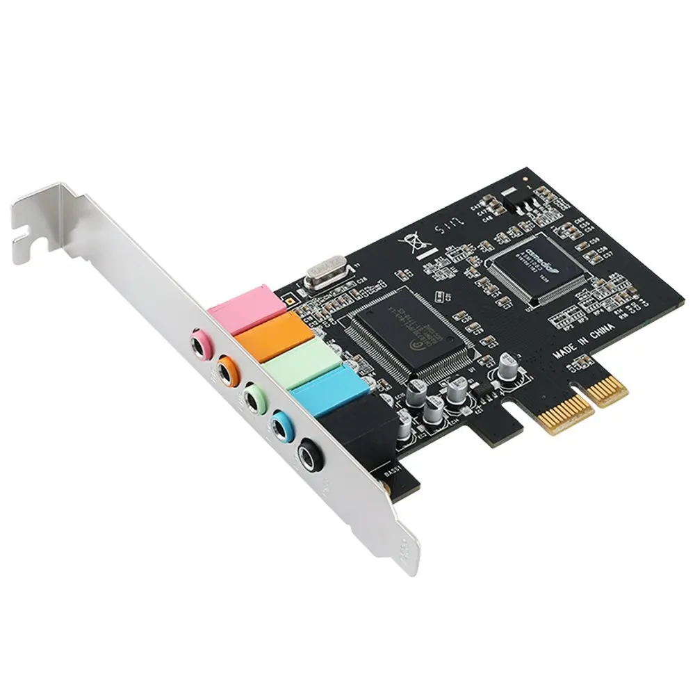 Внутренняя 5,1 3D стерео PCI-e X1 аудио карта 32/64 бит звуковая карта PCI Express адаптер для ПК Windows 10 с низкопрофильным кронштейном