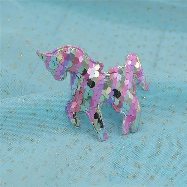 colorful 8*7 см блестки Единорог Мягкая Аппликация DIY детские головные уборы аксессуары для одежды Швейные принадлежности "сделай сам" Ремесло Украшение - Цвет: colorful