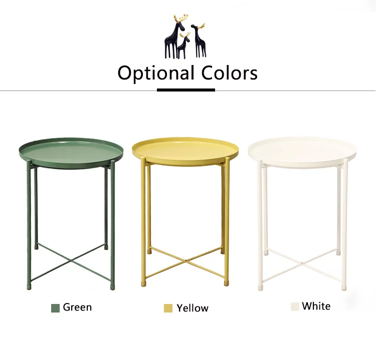 Simple Modern Living Room Industrial Style Iron Metal Coffee Table Small Round Table (5)