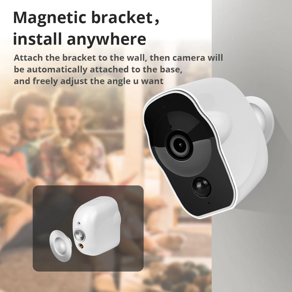 INQMEGA Беспроводная ip-камера с питанием от аккумулятора 1080 P, уличная Wifi камера, камера для внутреннего видеонаблюдения, перезаряжаемая/ИК/Запись/аудио/сигнализация