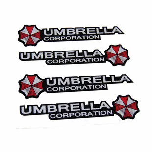

4pcs/lot Resident Evil Umbrella corporrtion Hand stickers Stickers Auto Racing Decor Decoration Decals