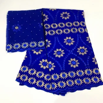 

New Arrivals BLUE african lace fabric 2019 latest Swiss Voile Lace With embroidery whtie Swiss Voile Lace In Switzerland