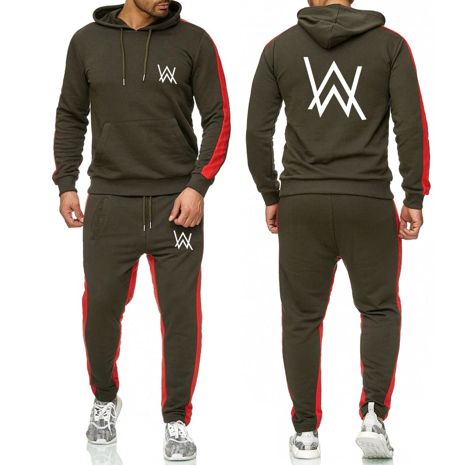 

Men Sportswear Hoodies Pants Set Spring Track Suit Clothes Casual Tracksuit Men Alan Walker DJ Sweatshirts Coats Male Joggers