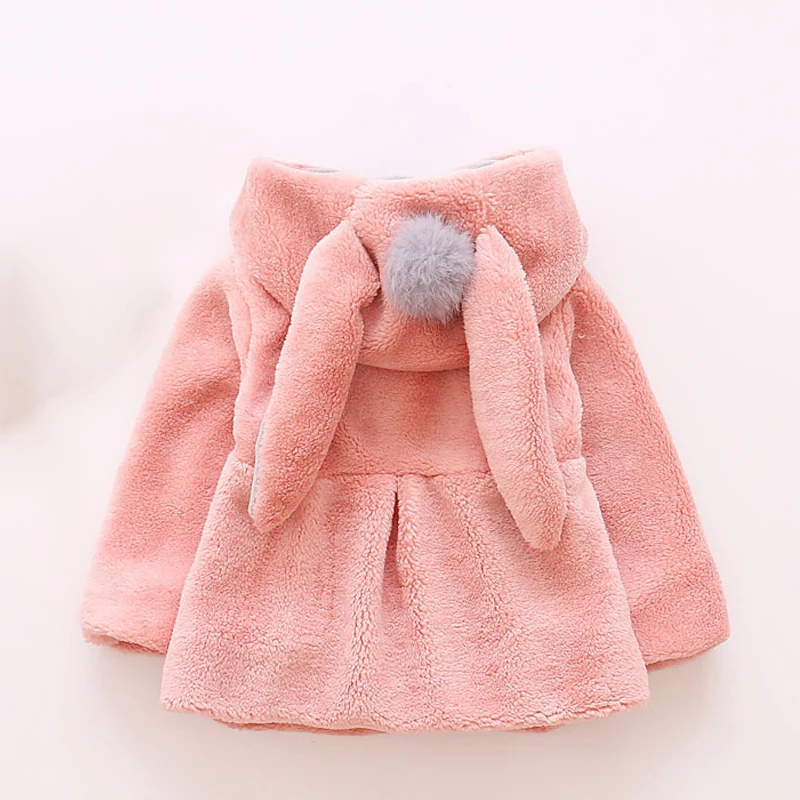 Baby Girls Coat Winter Spring Baby Girls Princess Coat Jacket Rabbit Ear Hoodie Casual Outerwear for girl Infants clothing