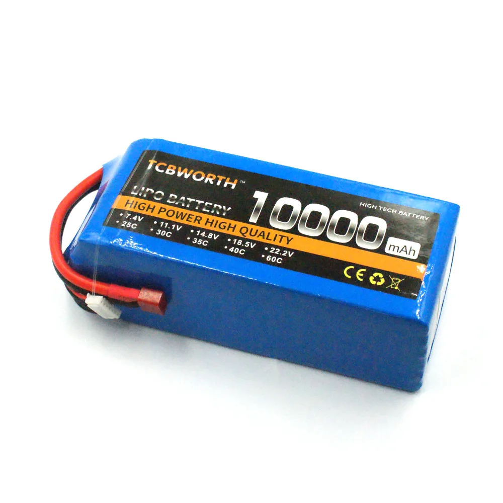 RC LiPo батарея 22,2 V 10000mAh 25C 6S RC литий-полимерные батареи для RC модели самолетов, автомобилей, лодки, дрона, танка, вертолета AKKU TCBWORTH