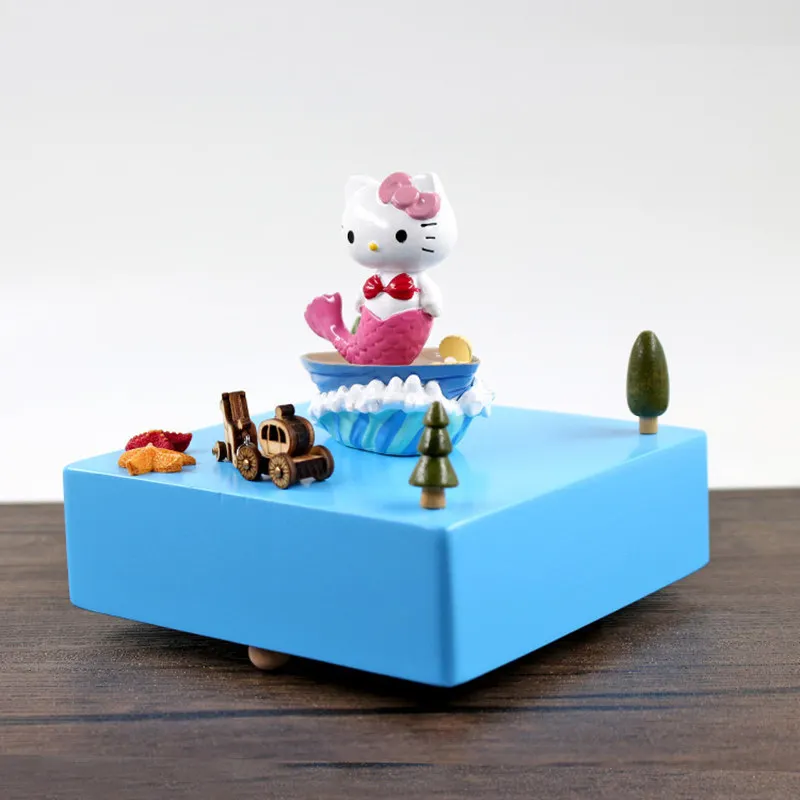 Caja de música de madera hello kittyCajas de música AliExpress