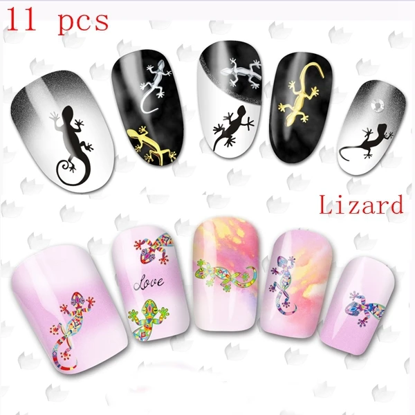 11 Pcs Nail Wraps Art Water Transfers Decals Lizard Gecko 11 Pcs Nail Wraps Art Water Transfers Decals Lizard Gecko Turtle Tattoo Stickers Ble 2303