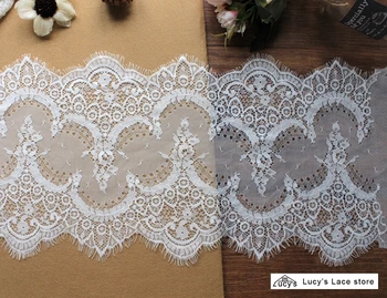 

2017 Latest wedding laces Scallop eyelash border lace trimming 15 meters/5 pieces per lot wholesale price wedding veils sewing