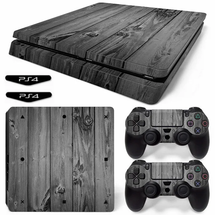 

Wood Grain Ps4 Slim Sticker Vinyl Cover Decal PS4 Slim Skin for PS4 Slim Console and 2 Controllers