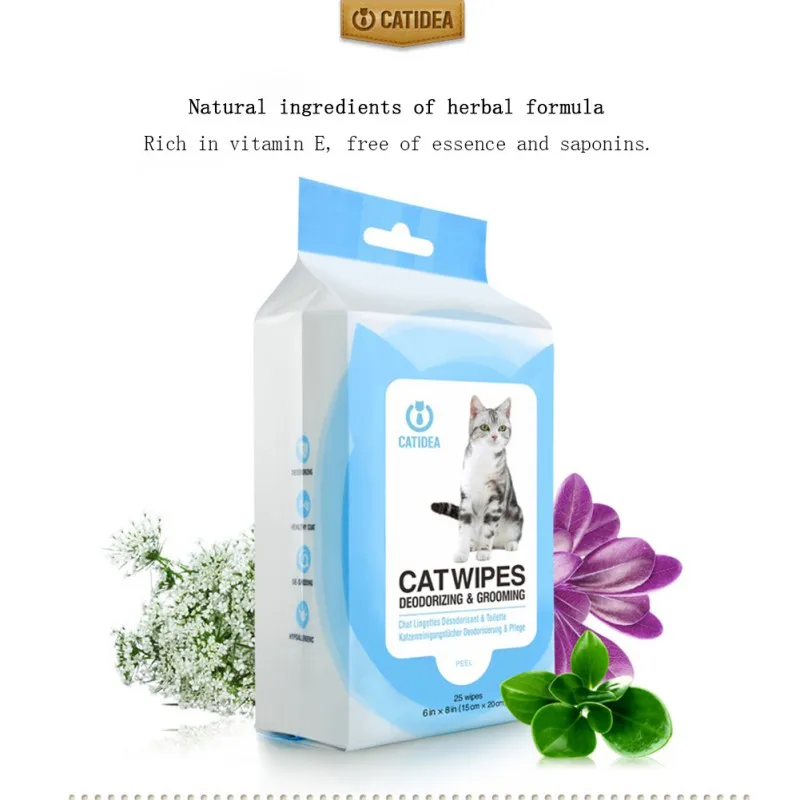 Гипоаллергенные салфетки для кошек, дезодорирующие салфетки для ухода за лапами, для тела, для удаления пятен для глаз, полотенце продукта для домашних животных