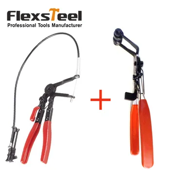 

Auto Vehicle Car Repairs Tools 45 Degree Angle Bent Nose Hose Clamp Pliers +Cable Type Flexible Wire Long Reach Hose Clip Pliers