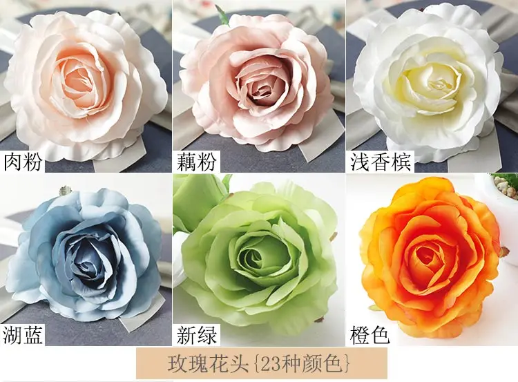 Artificial & Dried Flowers 50pcs/Lots 12cm Large Artificial Roses Flower Heads DIY Wedding Wall Arch Flowers Valentine's Day Party Decoration Fake Flowers dried flower wreath