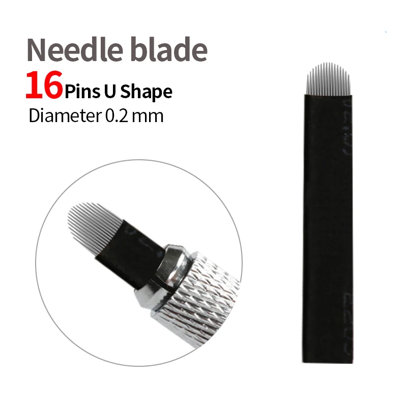 50pcs 16 Pin Needle U Shape Eyebrow Tattoo Superior Microblading Blades For 3D Permanent Makeup Manual Pen Embroidery | Красота и
