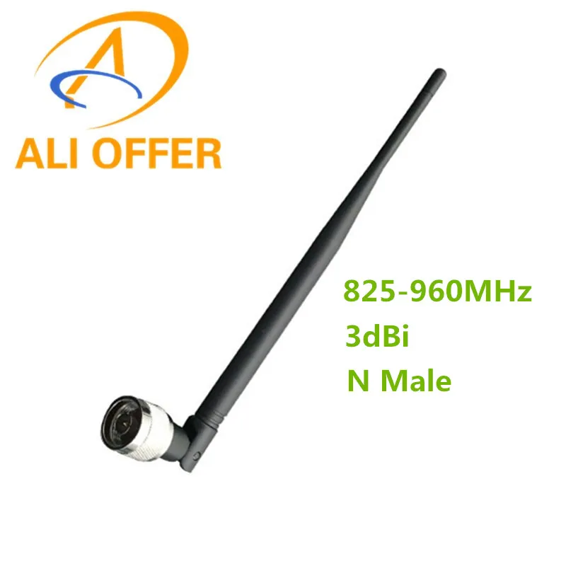 

3dBi GSM Whip Antenna for 800/900MHz CDMA GSM Mobile Signal Booster Repeater,N Male Rubber Antenna