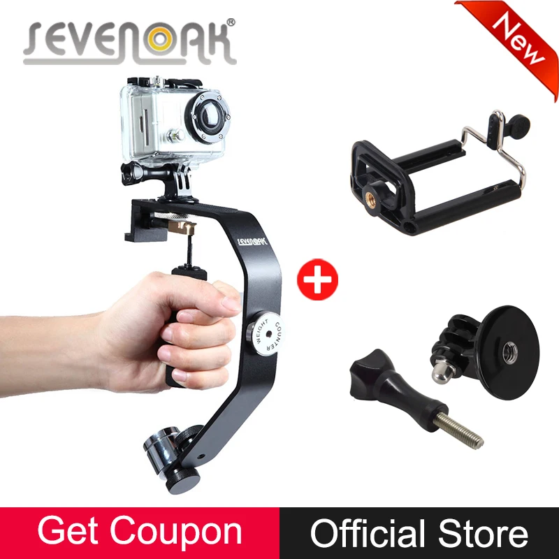 Sevenok SK W08 ручной видео Камера Стабилизатор Steadycam для GoPro 5 4 3 2 Sjcam sj4000 sj5000 SOOCOO на