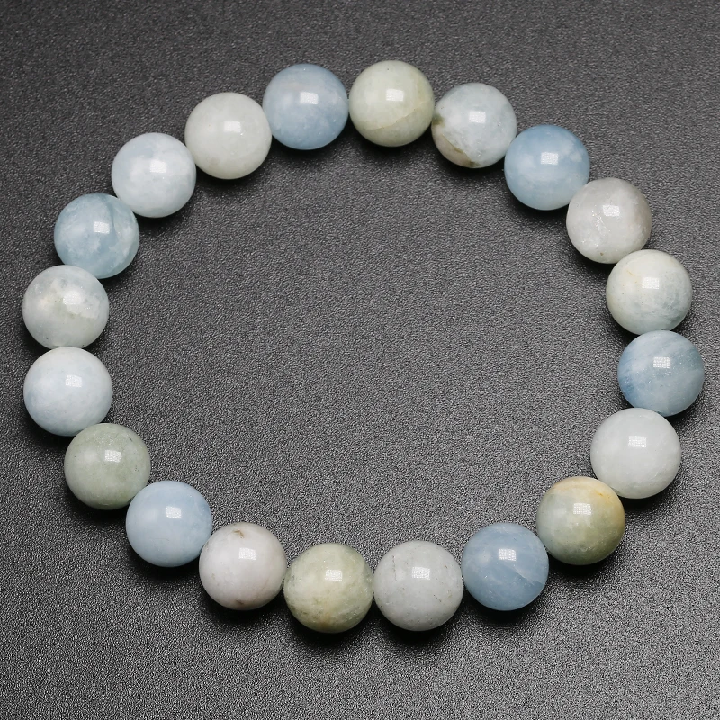 Genuine Natural Gem Stone Bracelet Meditation Mala Spirituality Green Morganite beryl Jewelry Women Men Wedding Party Bracelet - Цвет камня: Beads 10mm