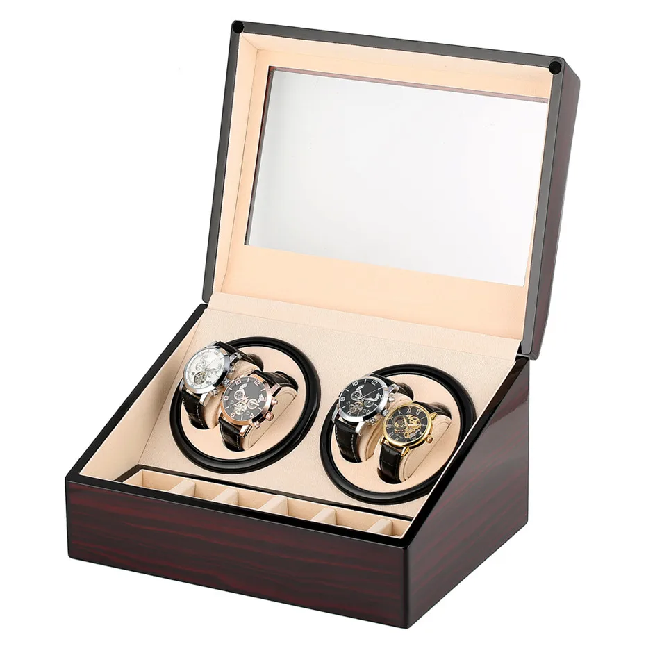 

4+6 Watch Winder Box Storage Boxes Motor Shaker Holder Watch High Quality Automatic Mechanical Watches Winding Silent Machine