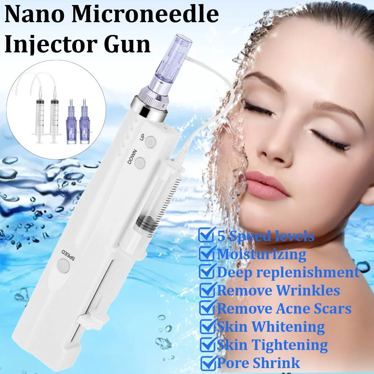 Hot Portable smart injector water mesotherapy 2 in 1 use meso guns derma pen injection Facial Treatment Machine wrinkle removal | Красота и