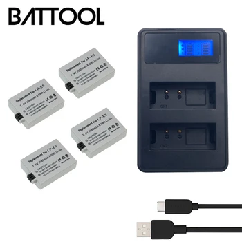 

4x bateria LPE5 LP-E5 LP E5 Battery +Dual Charger for For Canon 450D 500D 1000D Kiss X2 X3 F Rebel XSi Xli XS