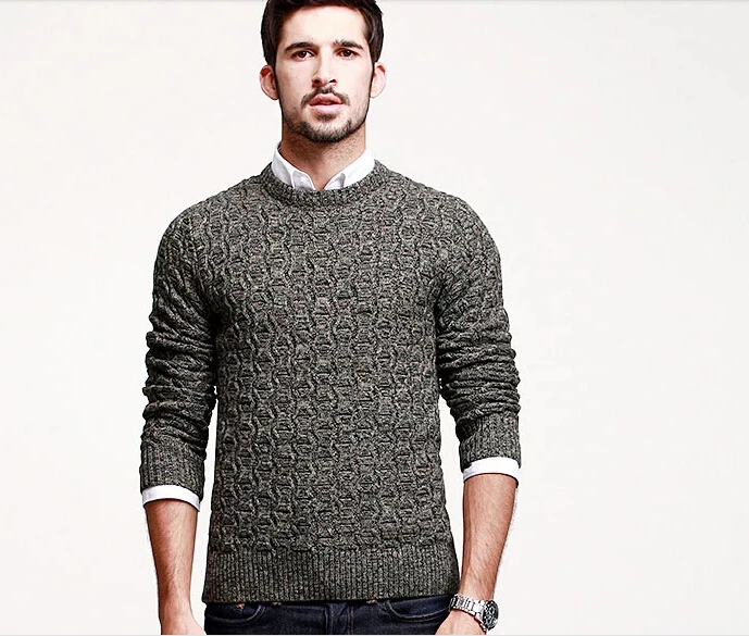 mens round neck casual sweater mens winter clothing-에서mens