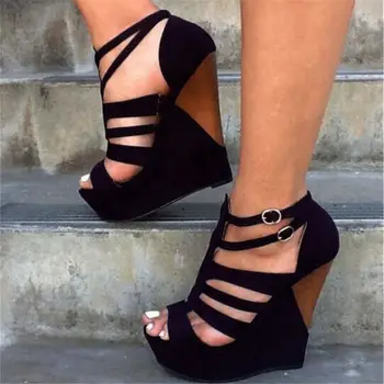

luxury brand big size 47 sexy platform Women's Shoes sandals woman Prom Summer Party high heels lady wedges Shoes Woman sandals