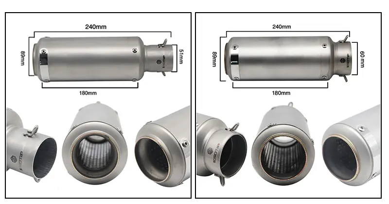 ZS Racing 51 мм 60 мм на входе углеродного волокна SC мотоцикл выхлопной наконечник/глушитель выхлопной трубы из нержавеющей стали для BMW Yamaha KTM