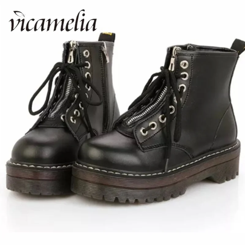 Vicamelia/женские зимние ботильоны на высоком каблуке женские теплые